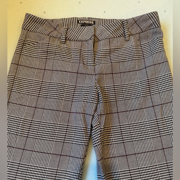 Express | Black and White Editor Ankle Pants - Picture 1 of 4